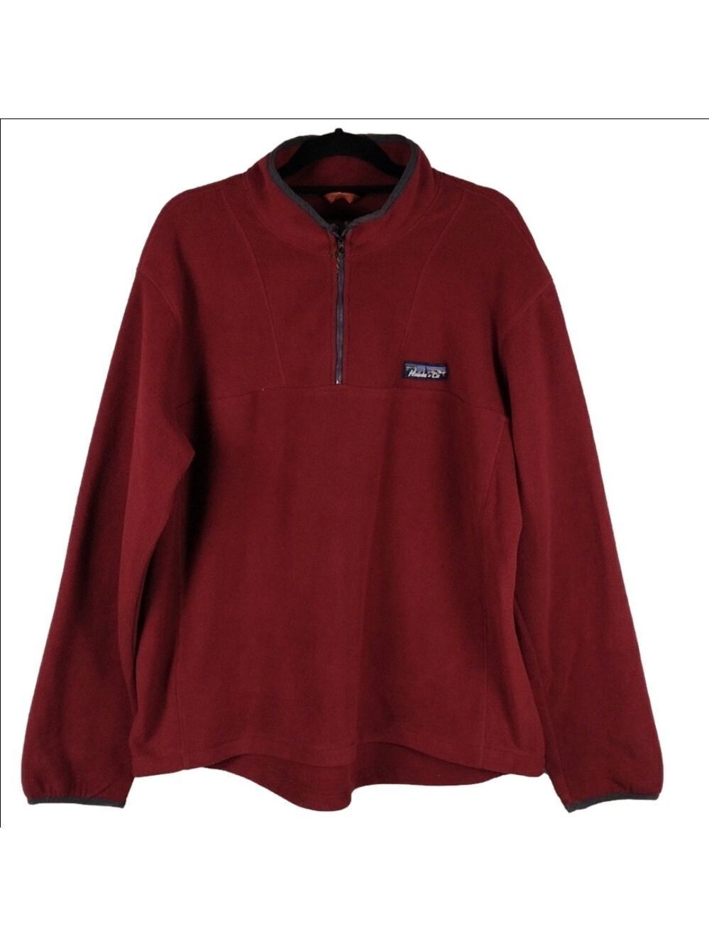 Hawke & Co Outfitter Rust Red Fleece Funnel Collar 1/4 Zip Pullover Light Jacket